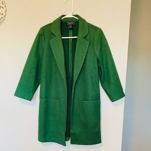 Three Quarter Sleeve Open Front Coat